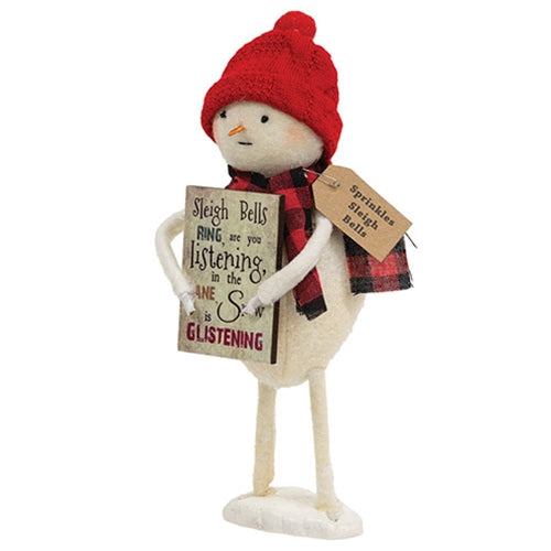 Sprinkles Sleigh Bells Standing Snowman w/Sign