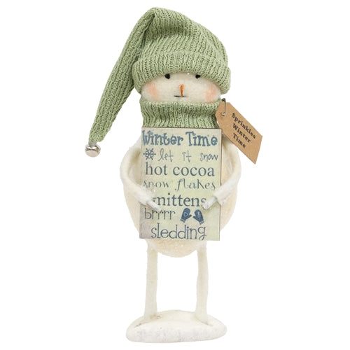 Sprinkles Winter Time Standing Snowman w/Sign
