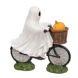 Resin Ghost Riding a Bike w/Jack in Basket Figurine