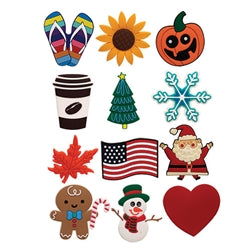 Tote With 12 Seasonal Charms - 2 Asstd.