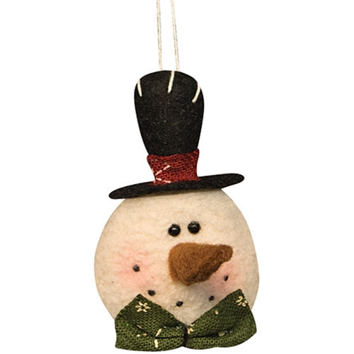 Top Hat Snowman Round Ornament