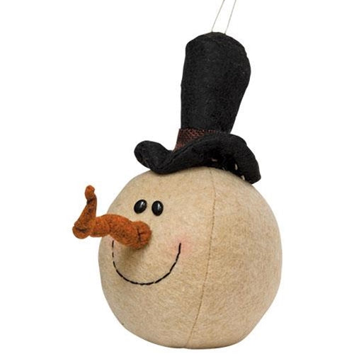 Fabric Snowman Head Ornament