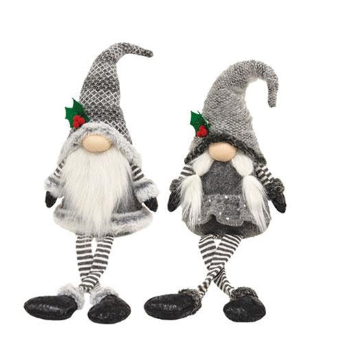 Lg Dangle Leg Mr or Mrs Santa Gnome 2 Asstd.