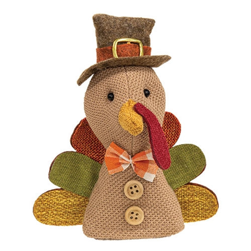 Stuffed Mini Fabric Turkey w/Buttons
