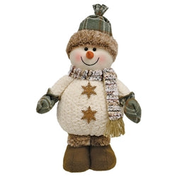 Cozy Brown Standing Snowmen - 2 Asstd
