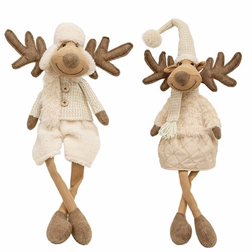Cozy Cream Reindeer - 2 Asstd