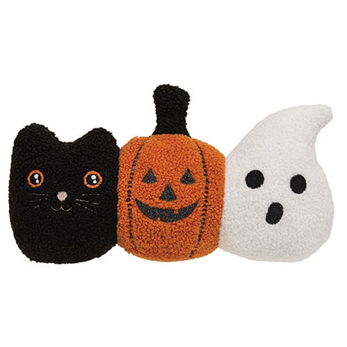 Plush Cat Pumpkin Ghost Trio