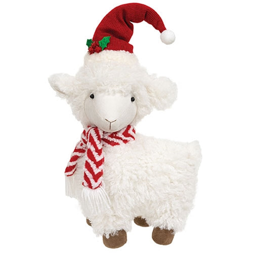 Fuzzy Standing Sheep w/ Holly