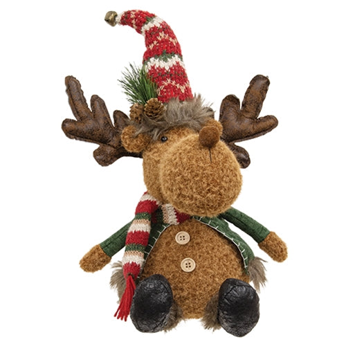 Plush Festive Rustic Reindeer Sitter
