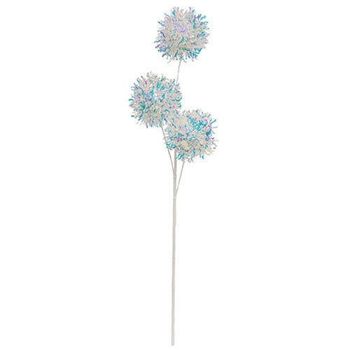 Opalescent Tinsel Balls Spray - 27"