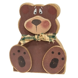 Distressed Wooden Teddy Bear Sitter - 2 Asstd.