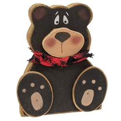 Distressed Wooden Teddy Bear Sitter - 2 Asstd.