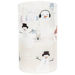 Scattered Snowman & Snowflake Glass Timer Pillar - 5"
