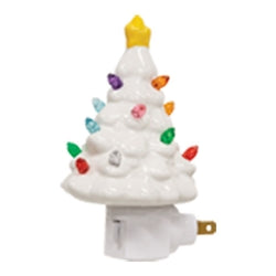 Ceramic Christmas Tree Nightlight - 4 Asstd.