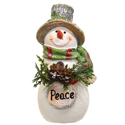 Resin Wood Sign Snowman - 3 Asstd.