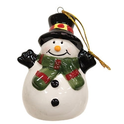 Ceramic Snowman Ornament - 3 Asstd.
