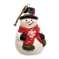 Ceramic Snowman Ornament - 3 Asstd.