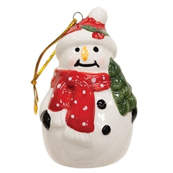 Ceramic Snowman Ornament - 3 Asstd.