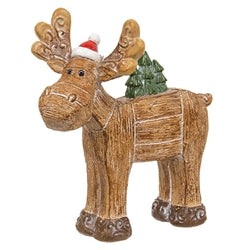 Resin Carved Look Woodland Winter Moose - 2 Asstd.
