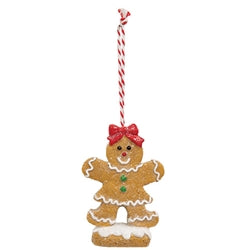 Resin Snowy Iced Gingerbread Ornament - 3 Asstd.