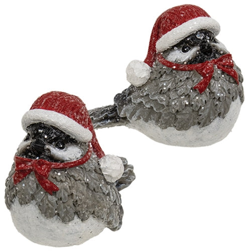 Resin Winter Hat Glitter Bird - 2 Asstd.