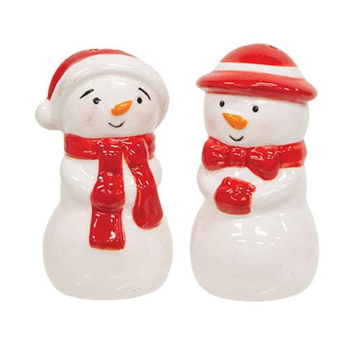 2/Set - Ceramic Snow Couple Salt & Pepper Shakers