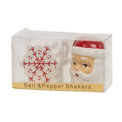 2/Set - Ceramic Santa & Snowflake Salt & Pepper Shakers