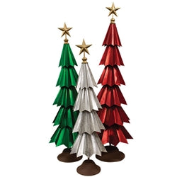 Distressed Silver Metal Christmas Tree - 51.5"H