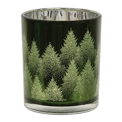 5/Set - Wooden Tray w/Glass Votives Vase and Velvet Reindeer