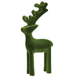 5/Set - Wooden Tray w/Glass Votives Vase and Velvet Reindeer