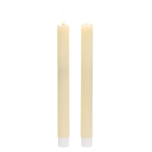 2/Set - Ivory Wax Timer Tapers - 10"H