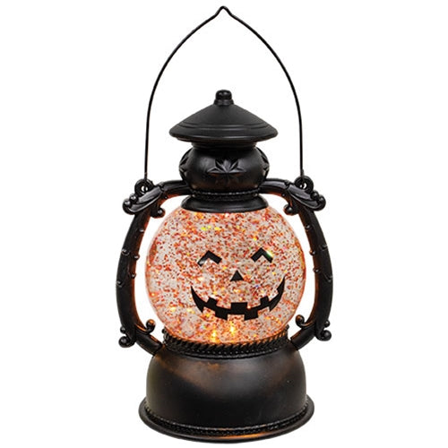 LED Spinning Glitter LED Smiling Jack O Lantern