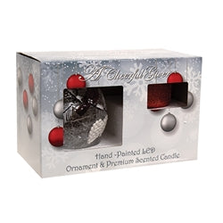 Snowy Cardinal LED Ornament & Candle Gift Set