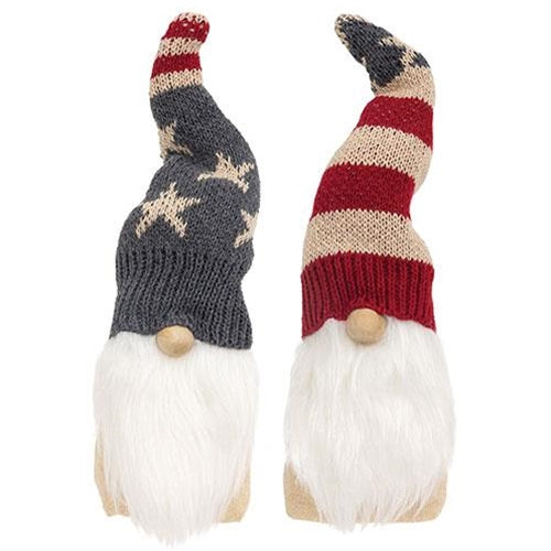 Americana Gnome w/Flag Knit Hat 2 Asstd.