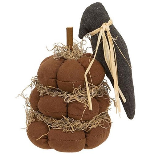 *Stuffed Pumpkin Stack w/Primitive Crow
