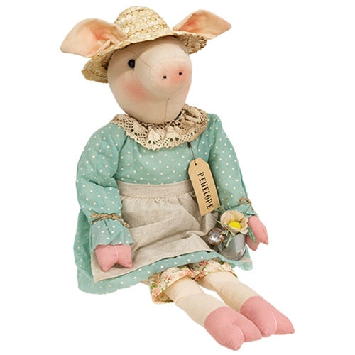 Penelope Pig Doll w/Watering Can