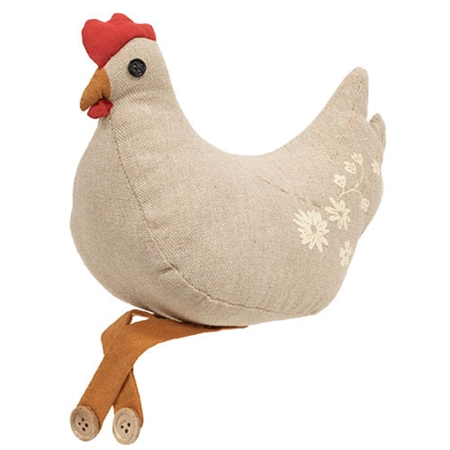 Stuffed Cream Floral Dangle Leg Country Chicken