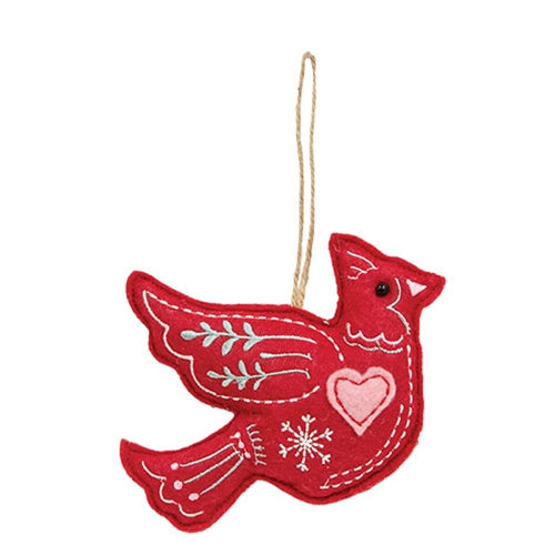 Yuletide Folklore Stuffed Felt Cardinal Ornament