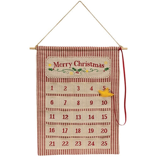 Olde Thyme Ticking Stripe Christmas Countdown