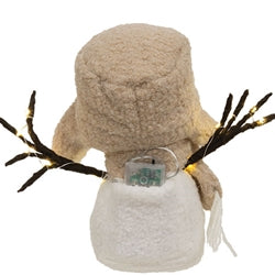 Fuzzy Plush Trapper Hat LED Snowman w/Arms