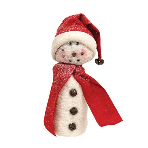 Plush Red Scarf Snowman w/Stocking Cap