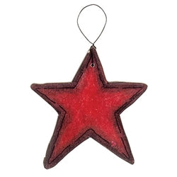 3/Set - Wooden Patriotic Star Doodle Ornaments