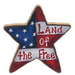 2/Set - Land of the Free & Brave Wooden Doodle Star Sitters