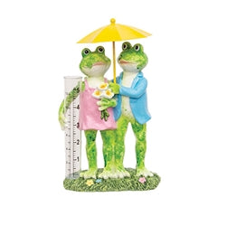Resin Frog Couple Rain Gauge - 2 Asstd.