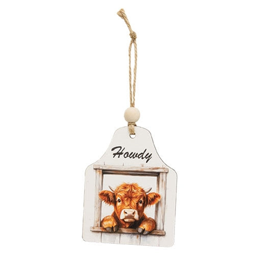 Howdy Baby Calf Tag Ornament