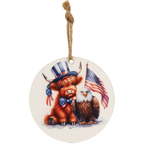 Baby Highland & Eagle Ornament - 5" Dia.