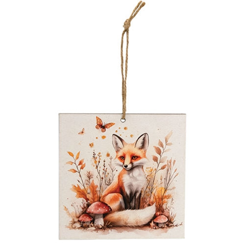Harvest Woodland Fox Ornament - 4" Sq.