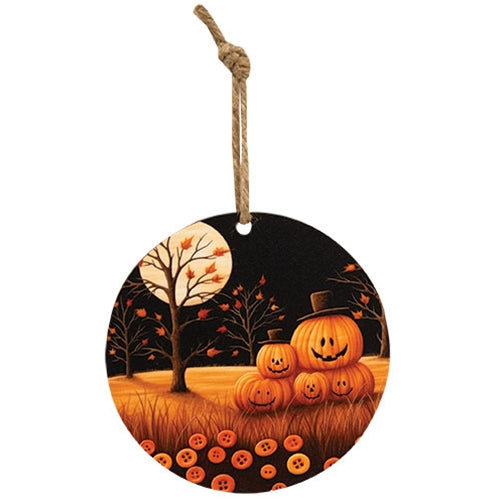 Happy Stacked Jack & Buttons 5" Round Ornament