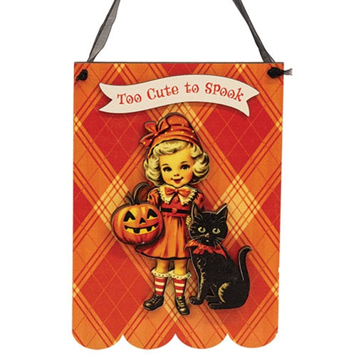 Too Cute To Spook Vintage Halloween Hanger