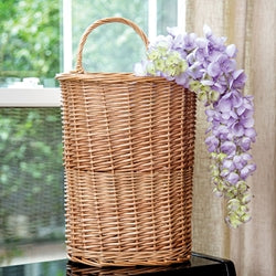 Natural Woven Willow Wall Basket w/Handle - 19.5"H